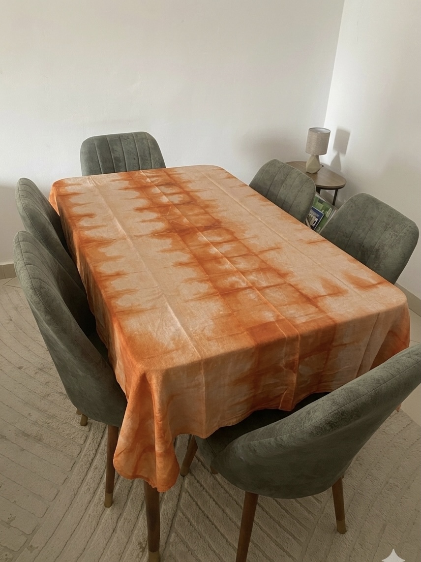 Nappe de Table Tie and Dye Artisanale - 100% Coton - Made in Sénégal (Inclut 6 Serviettes) – Image 2